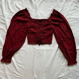 Maroon Long/Sleeved Crop